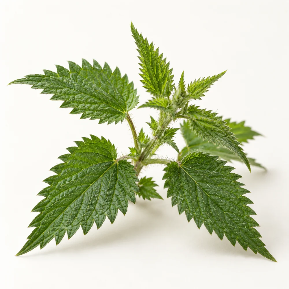 Fresh green stinging nettle leaves